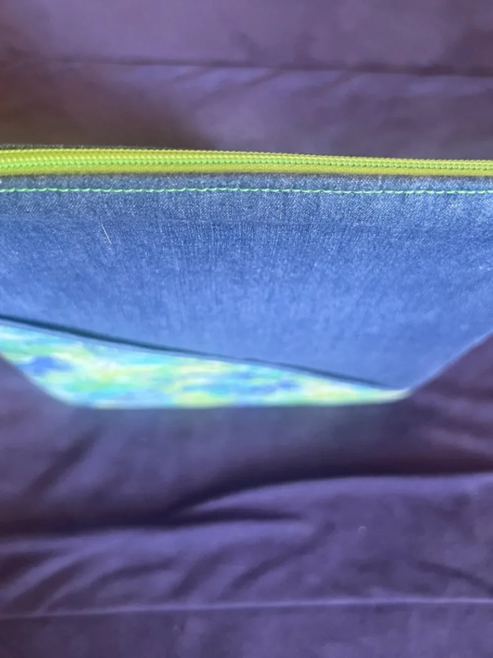 NWOT Small Padded Book Sleeve with Front Pocket: Denim eReader Zipper Pouch